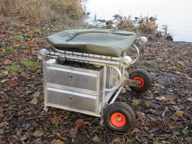 Carp Fishing Trolley with wheels extended
